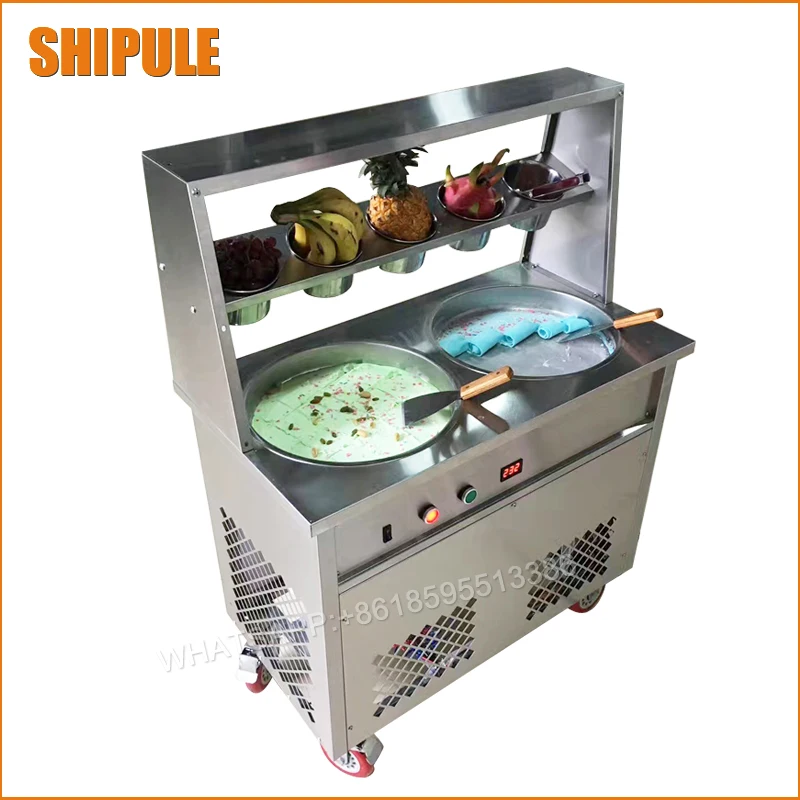 

35*35 см круглая сковорода машина для жареного мороженого; машина для приготовления мороженого для йогурта с двойным компрессором с двойным к...