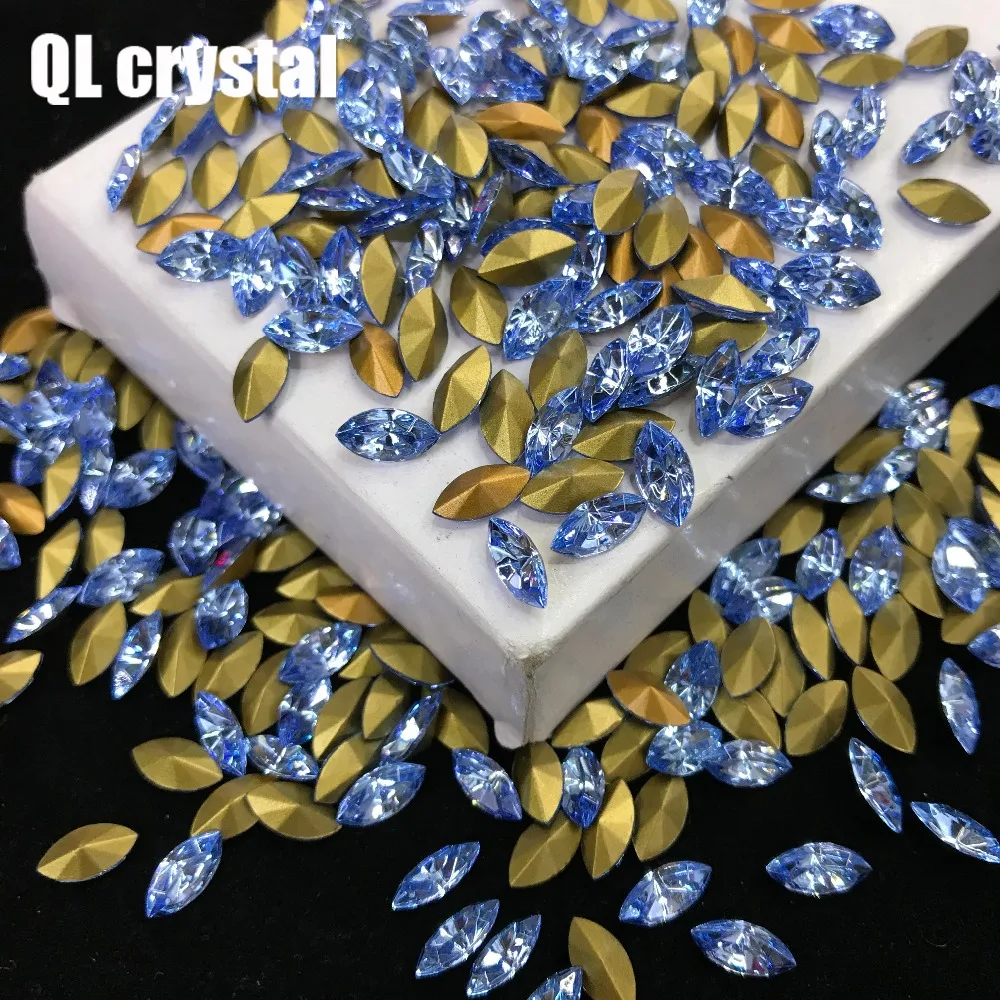 QL Crystal Pointback Rhinestones Navette Glass Nails for making jewelry and Nail 3D | Дом и сад