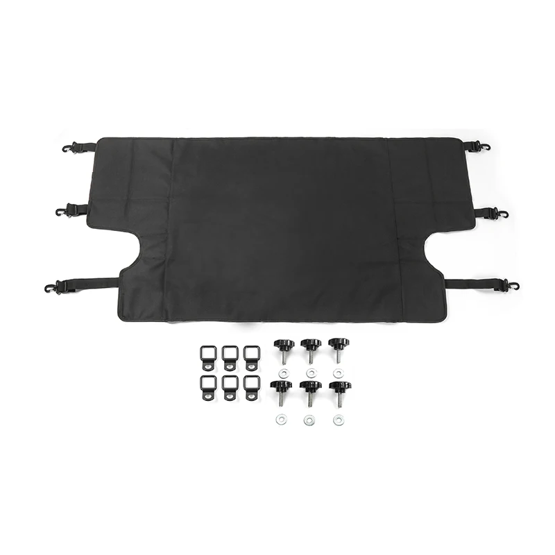 with black screws MOPAI, покрытие багажника для салона автомобиля, шторка с винтовой гайкой, инструмент для украшения Jeep Wrangler JK 2007 Up - Название цвета: with black screws