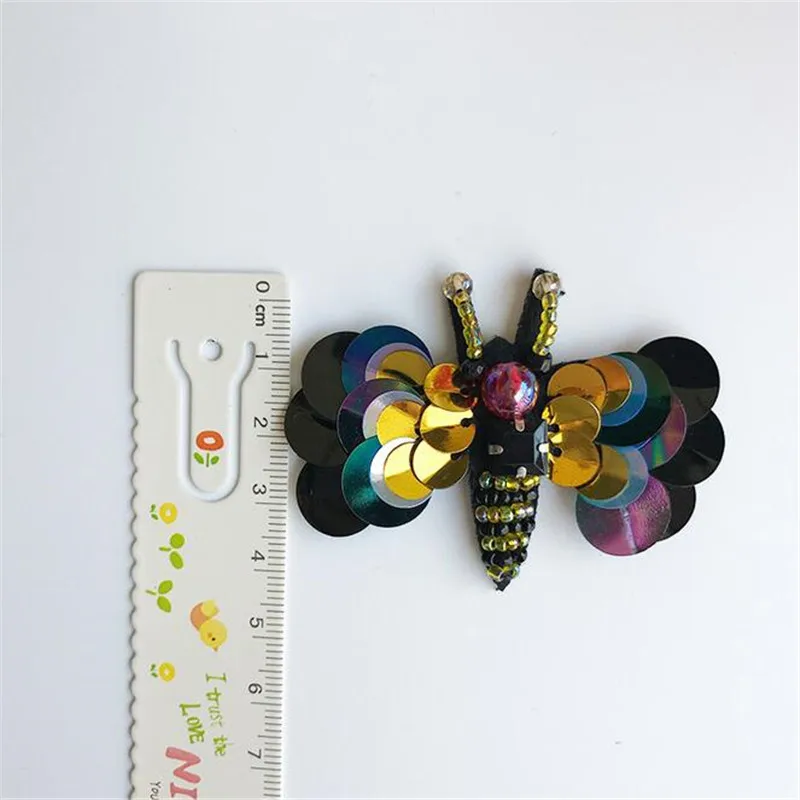 6 шт./лот маленькие изысканные блестки Стрекоза патчи для одежды Пришивание на