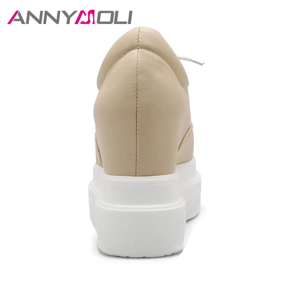 Туфли ANNYMOLI женские на платформе и высоком каблуке повседневная обувь шнуровке
