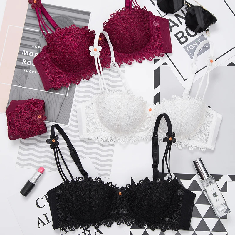 Новое нижнее белье соблазнительный кружевной бюстгальтер с вышивкой иглой