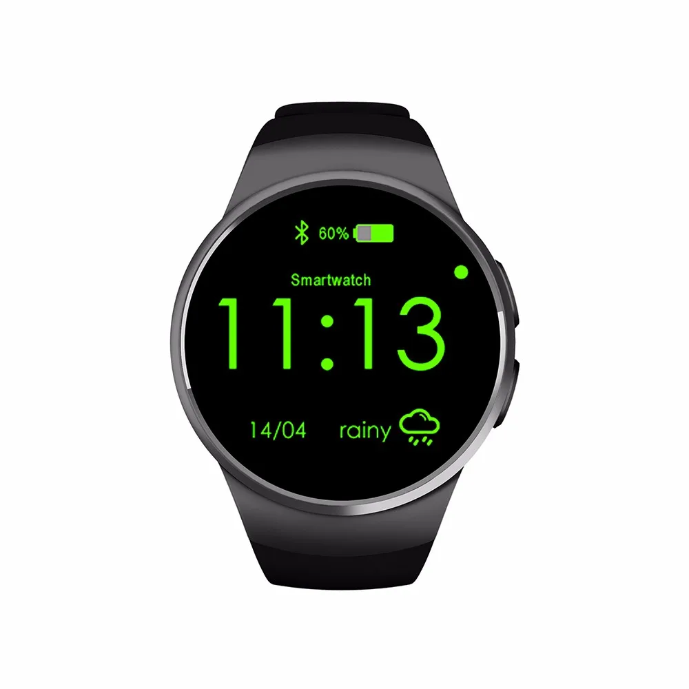 Смарт-часы KW18 1 3 ''ips Круглый циферблат телефонная сим-карта MTK2502 Шагомер Bluetooth