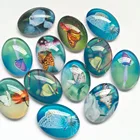 Стеклянные кабошоны ZEROUP 30x40 мм ручной работы с смешанным рисунком куполообразные овальные ювелирные аксессуары Принадлежности для ювелирных изделий 10 шт.лот