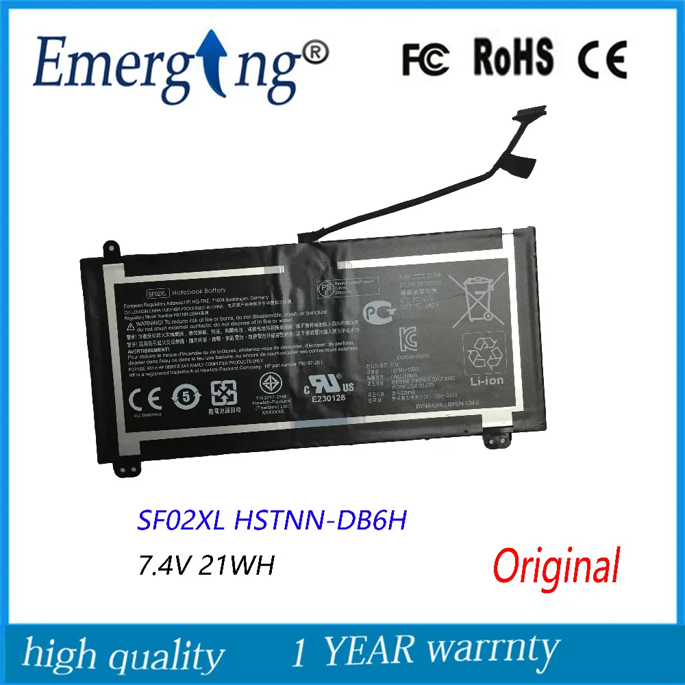 

7.2V 21WH New Original Laptop Battery for HP SF02XL HSTNN-DB6H