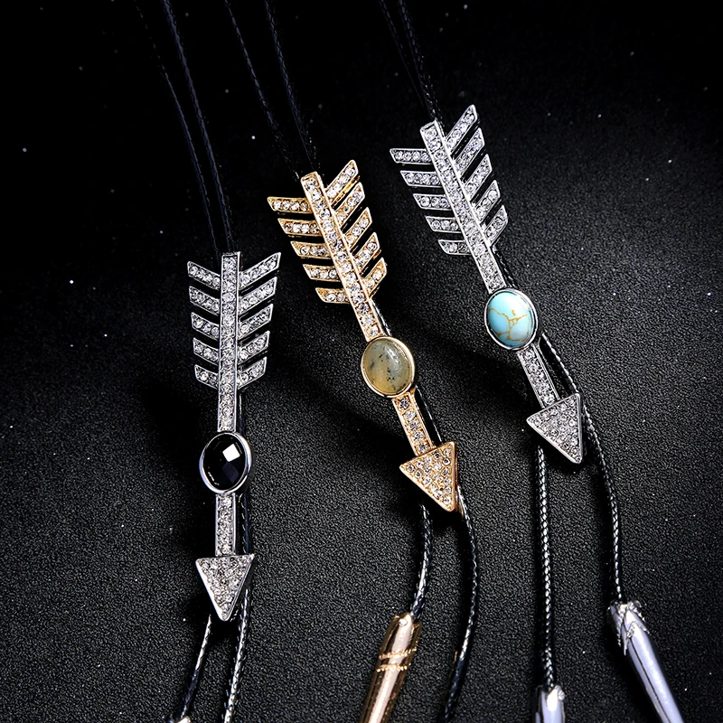 New Punk Dress Clothing Accessories Jewelry Fashion For Women Black Rope Long Necklace Arrow Pendant Wholesale | Украшения и