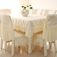 high quality pastoral table cloth with lace cotton european style rectangular dinning tablecloths chair covers