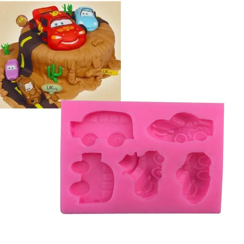 Силиконовые формы для выпечки 1 шт. в виде автомобилей пищевых продуктов шоколада