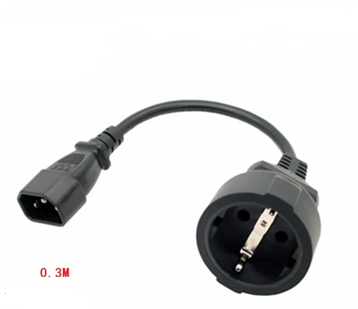 IEC 320 C14 3 контактный штекер для CEE 7/7 Европейский женский Schuko адаптер кабель UPS/PDU