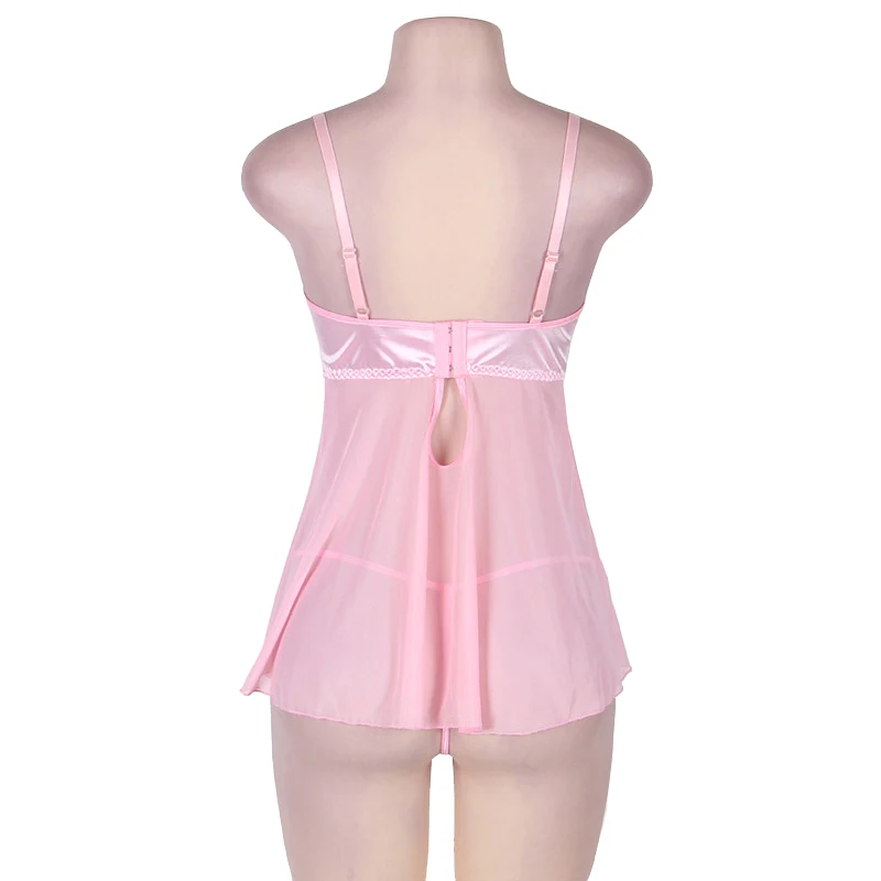 

Hot Sexy Plus Size Women Sexy Lingerie Sleepwear Dress With G-stirng Transparent Pajamas Erotic Costumes Sexy Babydoll