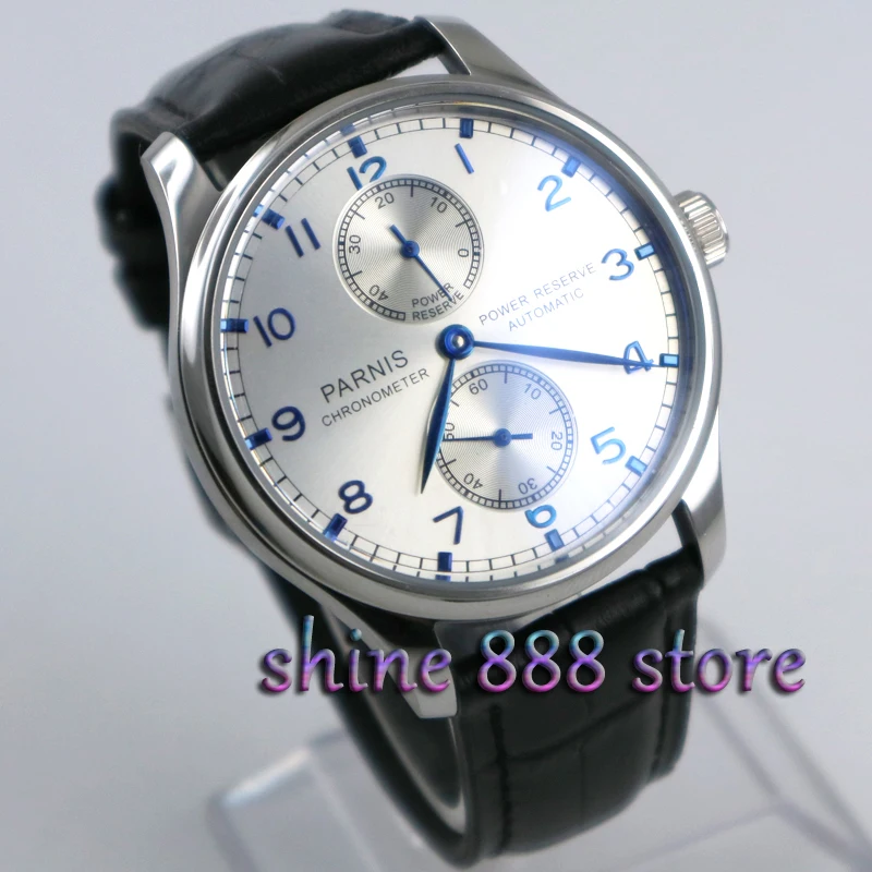 Мужские часы Parnis ST2542 с белым циферблатом 43 мм|watch men|watch men watchwatch watch |