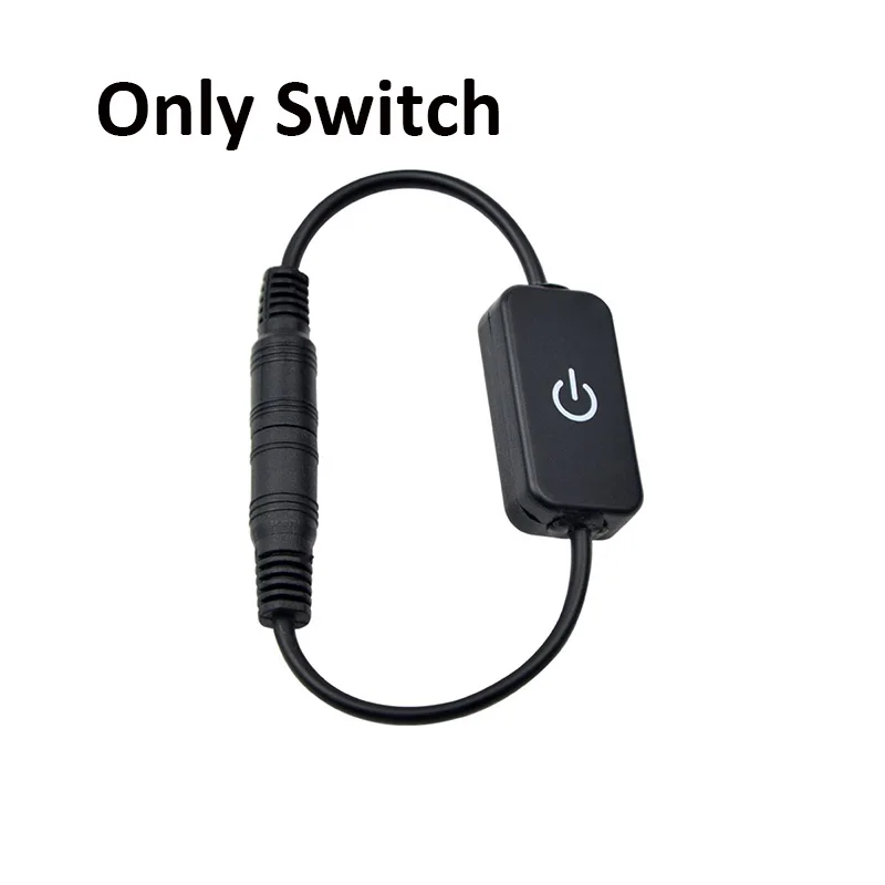 Only switch black Сенсорный переключатель с регулируемой яркостью, сенсорный переключатель, контроллер, разъем постоянного тока, подходит для светодиодной ленты, светильник, 12 В, для кухни, для внутреннего освещения - Цвет: Only switch black