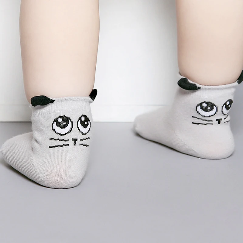 Spring Autumn Baby Socks Newborn Boys Girls Cute Toddler Anti-slip Cartoon Ears Unisex Cotton | Детская одежда и обувь