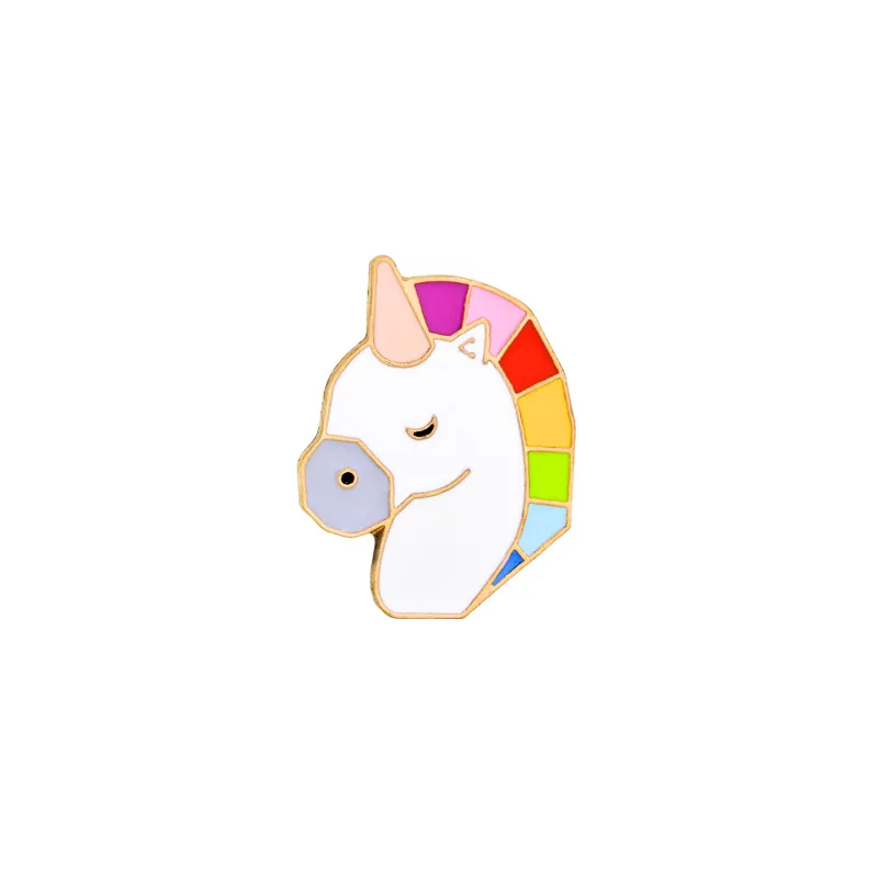 High-quality Creative Color Horsehead BROOCH BADGE Collar Pin Fashion Suit Bag Accessories Good Friends Gift Brooch Wholesale | Украшения и