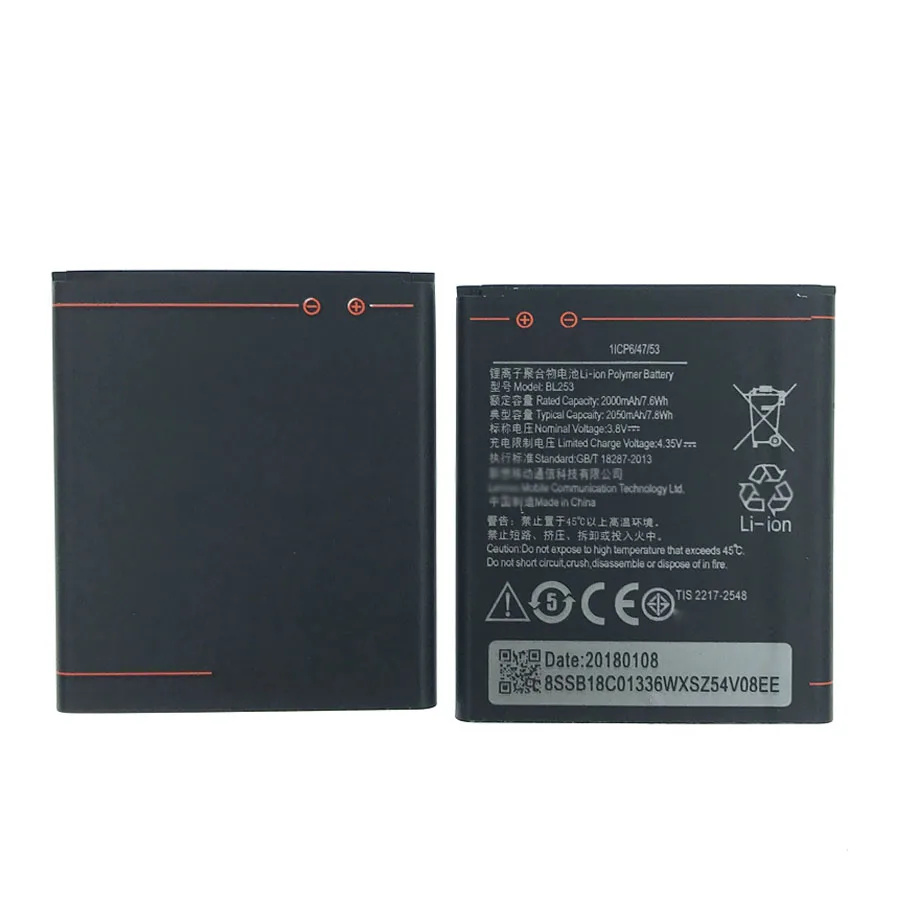 100% новый аккумулятор BL253 2000 мАч для Lenovo A2010 A2800D A3800D A2580 A2860 Vibe A 4 0 &quotA1000 A1000m