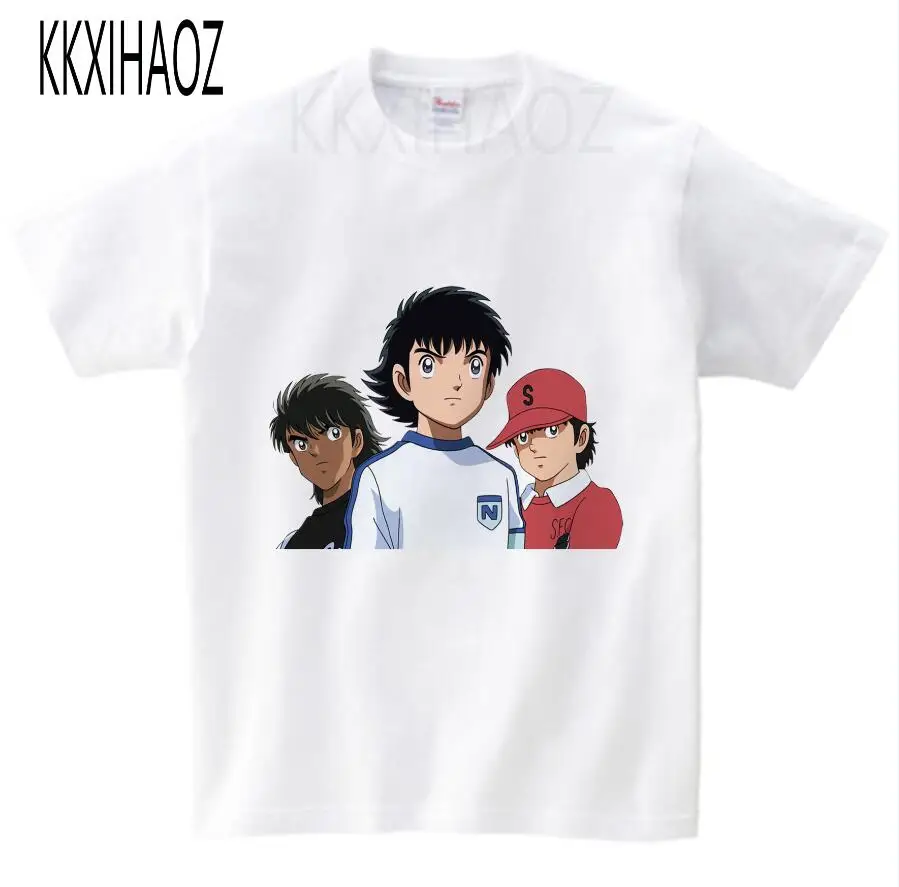 white3 childreTshirt Детские футболки с короткими рукавами для мальчиков и девочек, футболка с принтом капитан Цубаса, детские летние белые топы для маленьких мальчиков 2-15 лет - Color: white3 childreTshirt