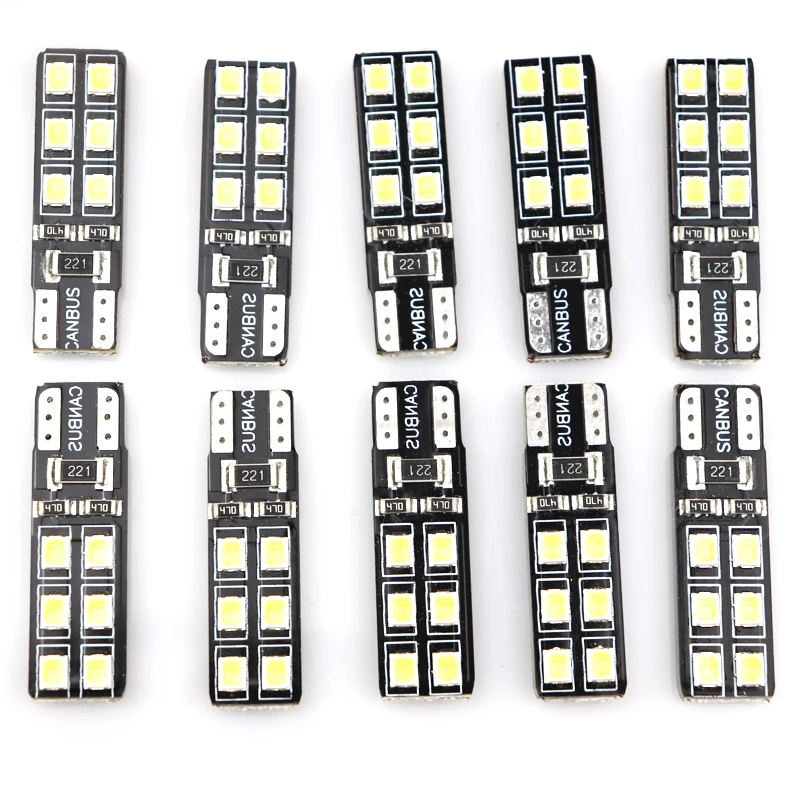1 шт. T10 W5W 12 SMD LED CANBUS 12V автомобильный купол для чтения боковые огни 194 168 лампы Белый