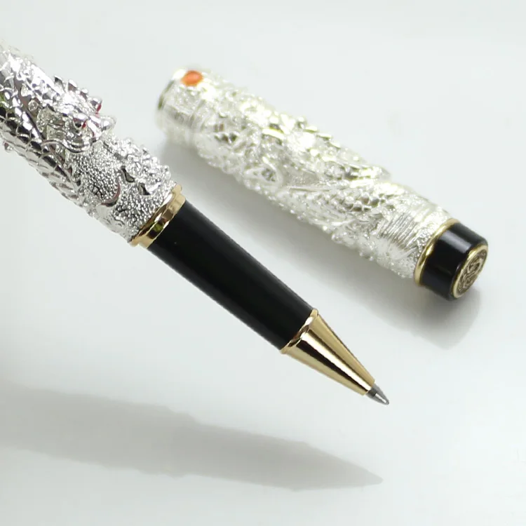 JINHAO Gary серебристая золотая 3 цвета два дракона игра жемчуг дракон резной роллер