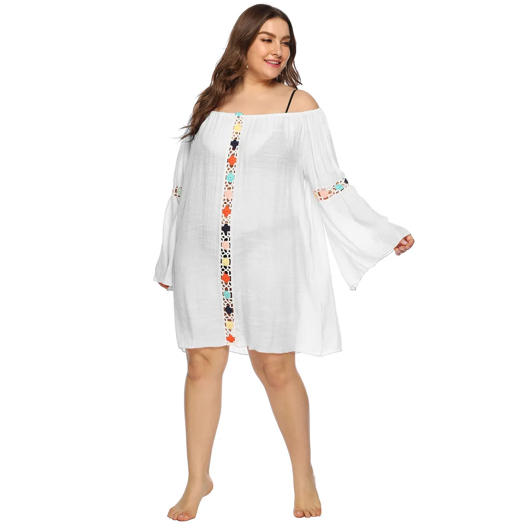 Womail Cover-Ups Summer Women Bathing Cover Up Bikini Swimsuit Swimwear Crochet Smock Beach Loose Knee-Length W30417 | Женская одежда