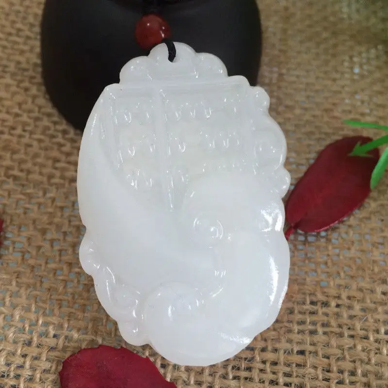 Китайский натуральный белый hetian камень ручной работы Абакус и кулон ruyi |