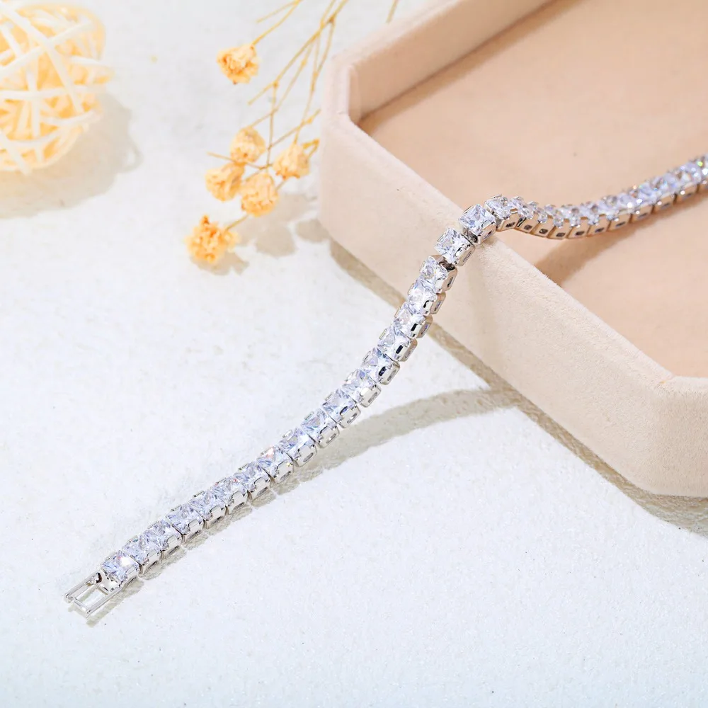 Fashion simple 5mm Cubic Zirconia Delicate Bracelet&ampbangles For Women Exquisite Party Jewelry girl Gifts Accessories DS986 | Украшения и