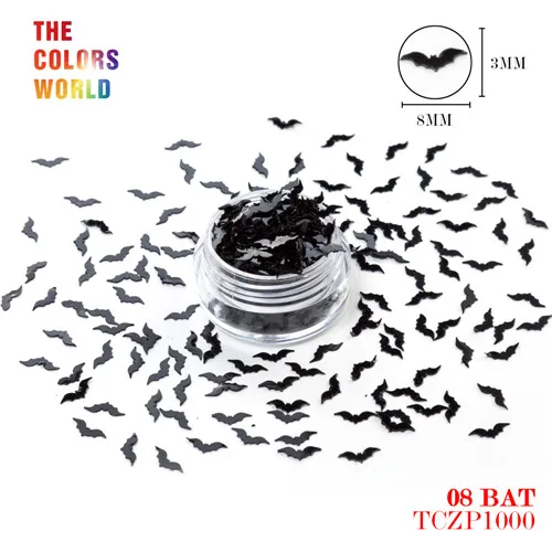 08 Bat 200g TCT-195 Хэллоуин блестки большой размер Хэллоуин Праздник ведьма украшение призрак боди-арт ручная работа DIY Facepainting ремесла украшения - Цвет: 08 Bat 200g