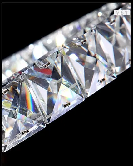 Диаметр 200 мм 9 Вт LED k9 Хрустальная люстра из нержавеющей стали кольцо хрустальная