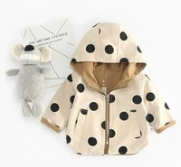girls jacket and coat spring hooded windbreaker jacket polka dot 2 sides wear toddler kids jacket outerwear clothes for 9m 5t