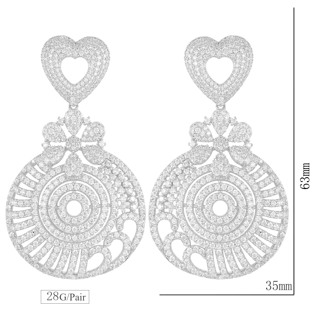 missvikki Exclusive Customization Earrings Handmade Round Pendant New Design Vintage Jewelry Shiny Cubic Zirconia Top Quality | Украшения и