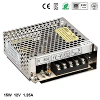 best quality 12v 1 25a 15w switching power supply driver for led strip ac 100 240v input to dc 12v free shipping