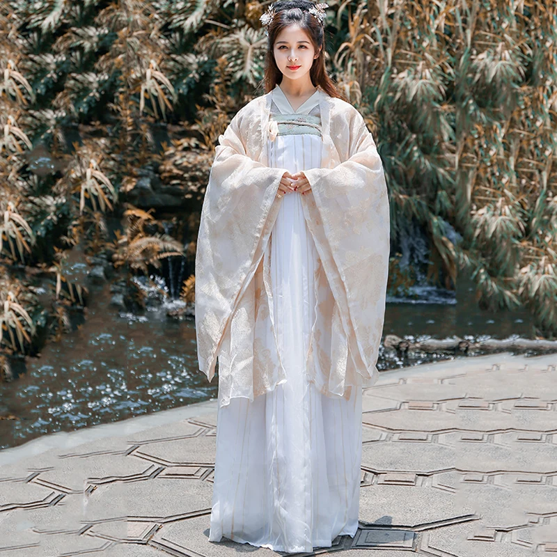 

National Dance Costume For Women Traditional Hanfu Folk Festival Outfit Oriental Stage Performance Clothes Fairy Dress DF1015