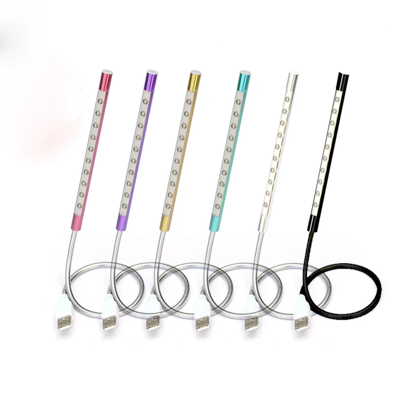 Портативный светодиодный мини-светильник с 10 светодиодами и USB 5 В Регулируемая