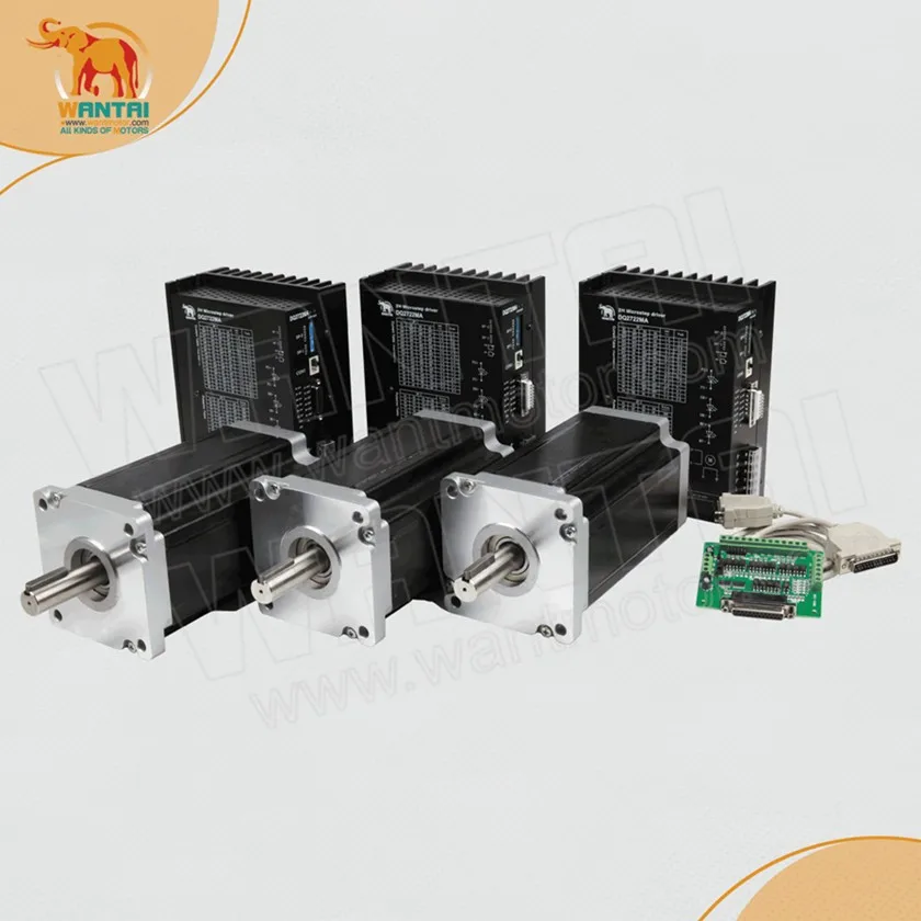 Хорошая цена! CNC Wantai 3 Axis Nema42 шаговый двигатель 110BYGH201-001 4200oz-in + Драйвер DQ2722MA 220 В 7.0A