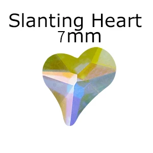 Slanting Heart 7mm 50 шт украшение ногтя стразами для ногтей искусство Стекло Кристалл AB плоская задняя сторона не горячей фиксации страз клей на Рождество декор супер блестящий - Цвет: Slanting Heart 7mm