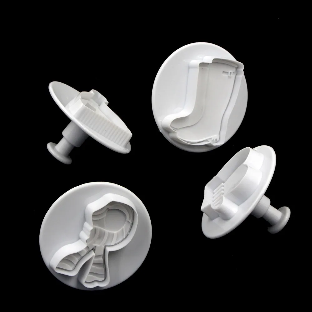 4 шт./компл. Пластиковая форма для выпечки плунжера торта украшение фонданта