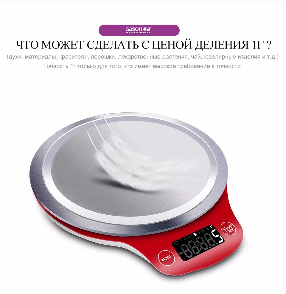 GASON C4 весы кухонные электронные 5000г/1г