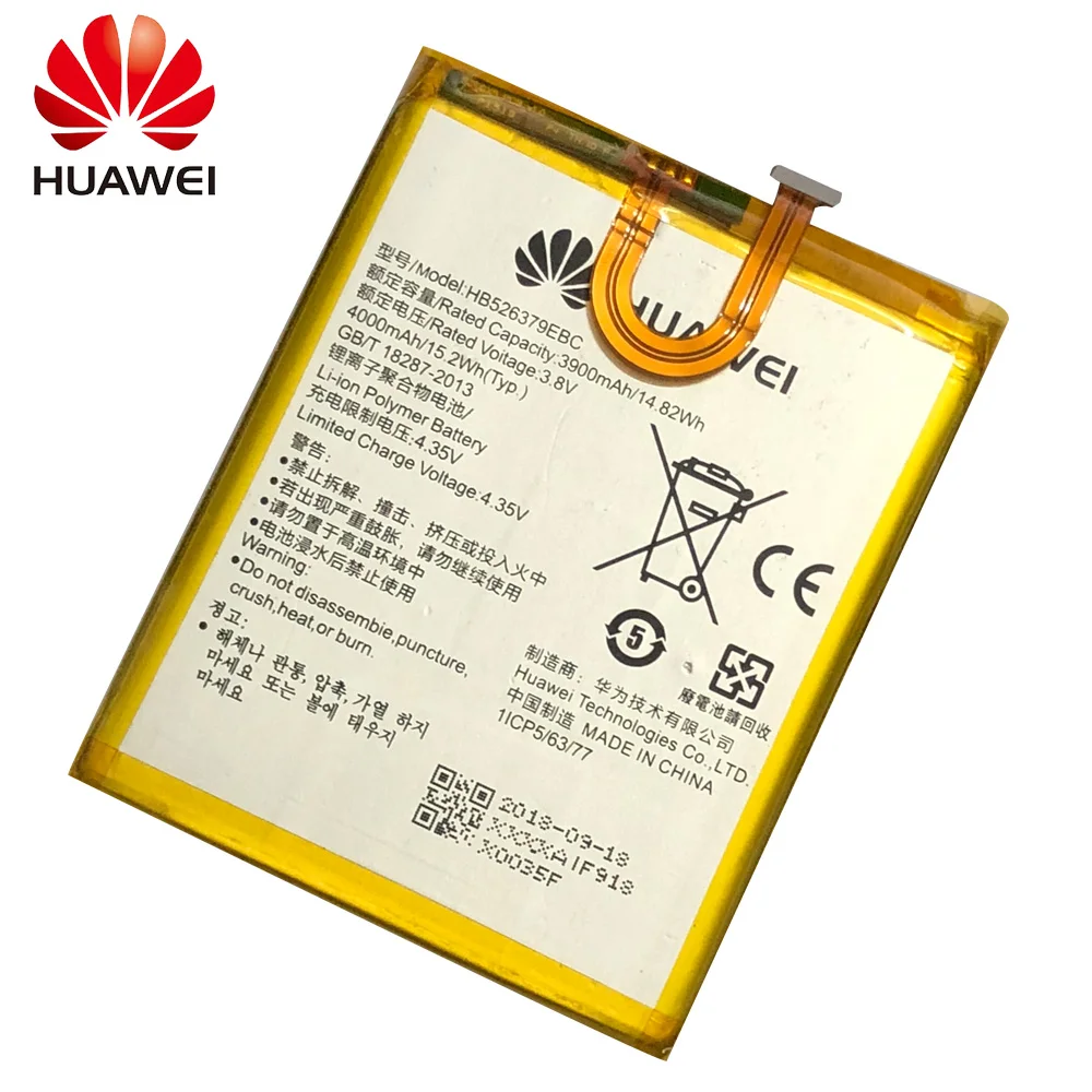 Оригинальный аккумулятор HB526379EBC для телефона Huawei Y6 Pro Enjoy 5 HONOR 4c pro TIT L01 TL00 CL00 CL10 4000