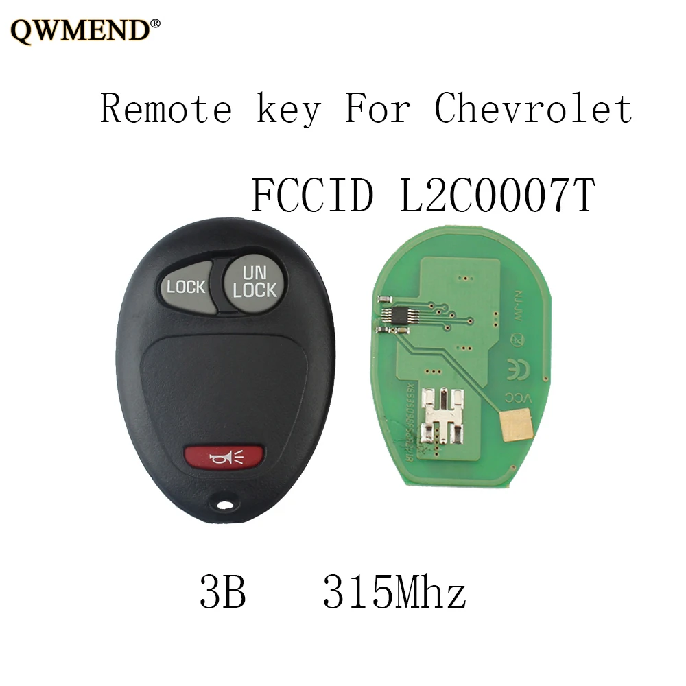 QWMEND 2 шт. * 3 кнопки 315 МГц дистанционный ключ для Chevrolet Colorado Canyon H3 2006 2007 2008 2009 2010 L2C0007T