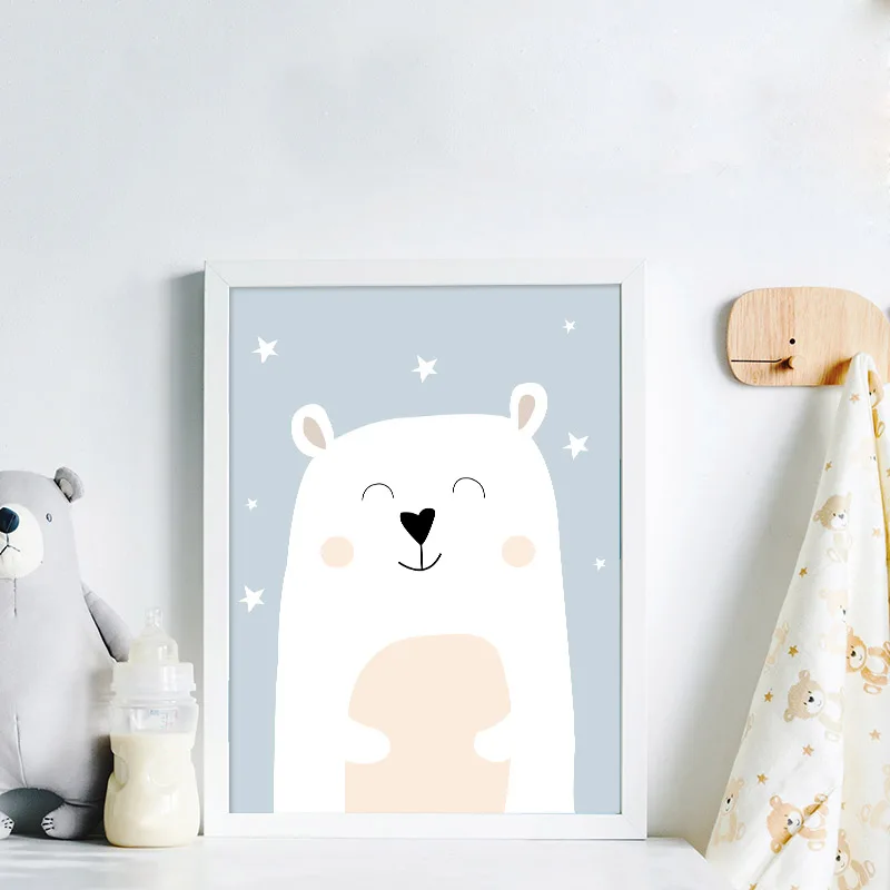 Милый Панда медведь холст плакат для детской стены художественный принт