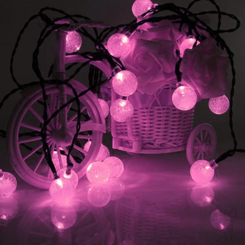 20 светодиодов на солнечных батареях световая гирлянда с пузырчатым шариком