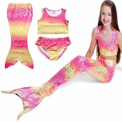 2017 милые девочки Дети 3 шт. в комплекте летний купальник мульти Цвет купальники с