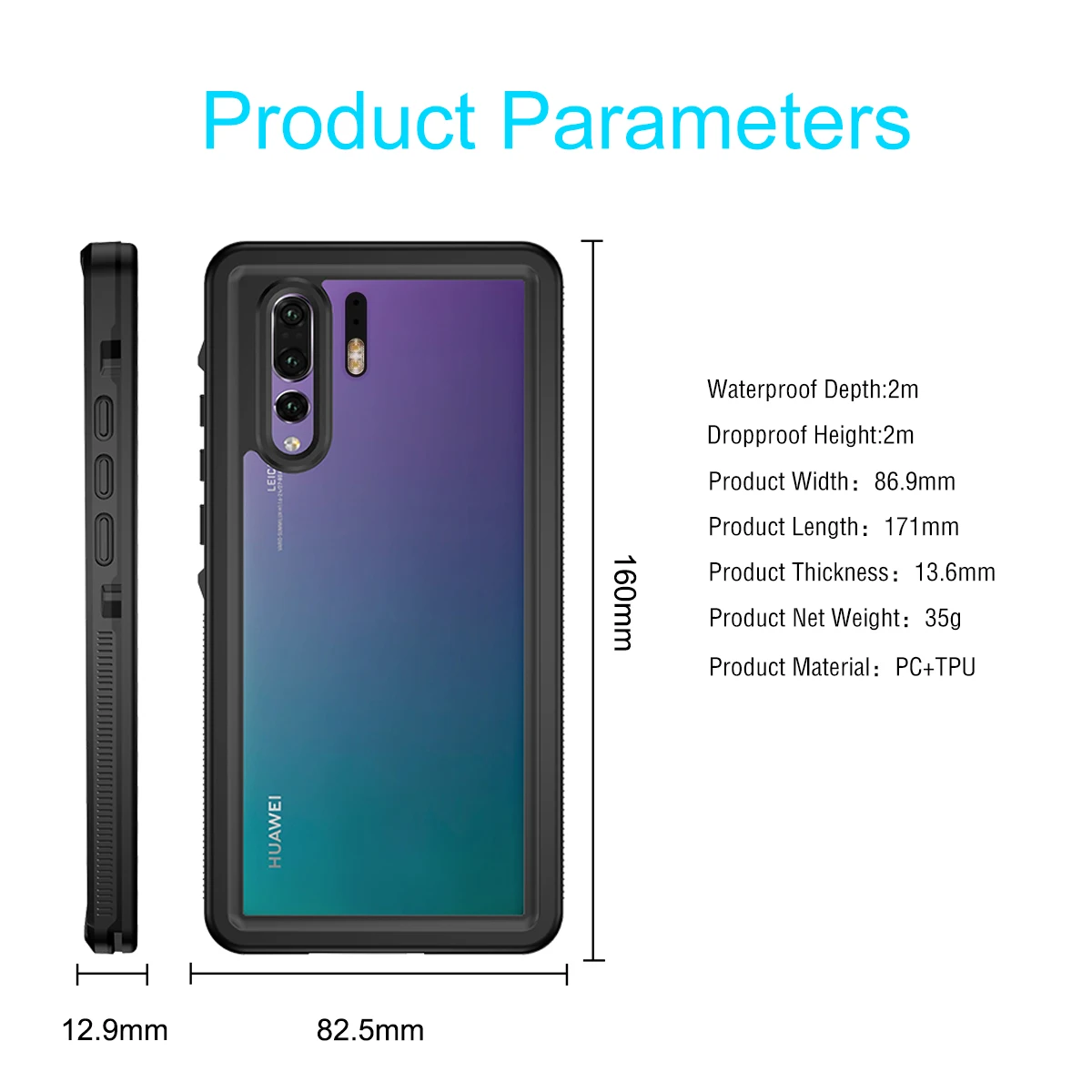 Защитная оболочка для huawei P30 Pro Коврики 20 Nova 4E Водонепроницаемый чехол 360 градусов
