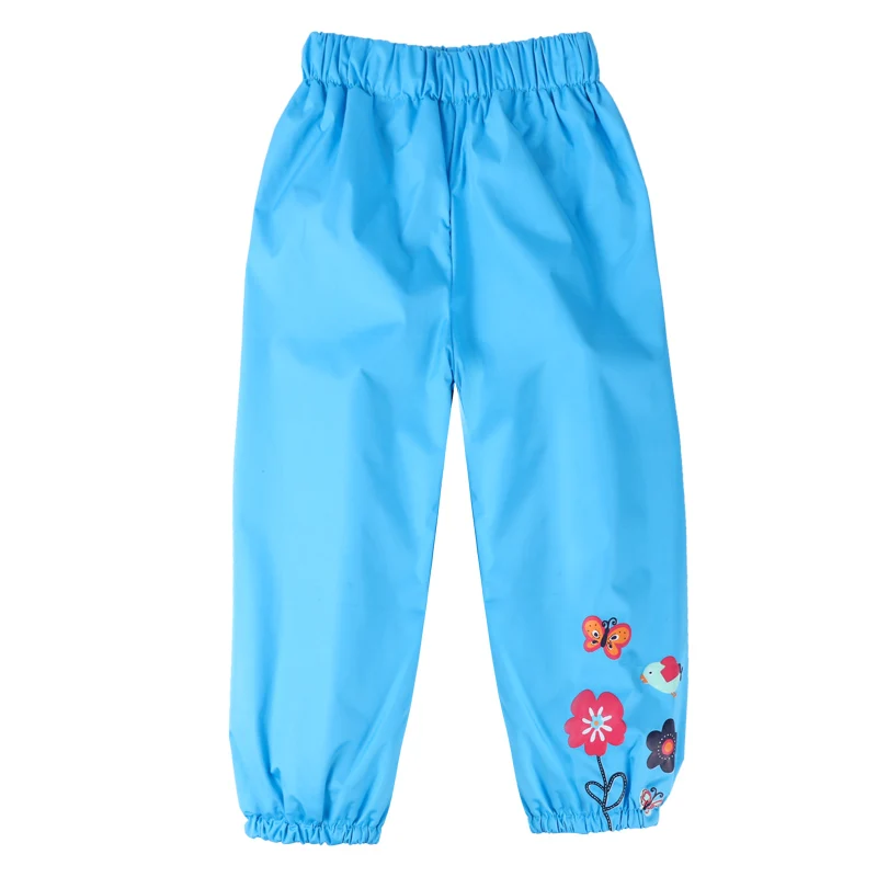 Сезон весна-осень; водонепроницаемые брюки для девочек; модные детские брюки высокого качества; брюки ярких цветов для девочек; детские брюки - Цвет: Sky blue