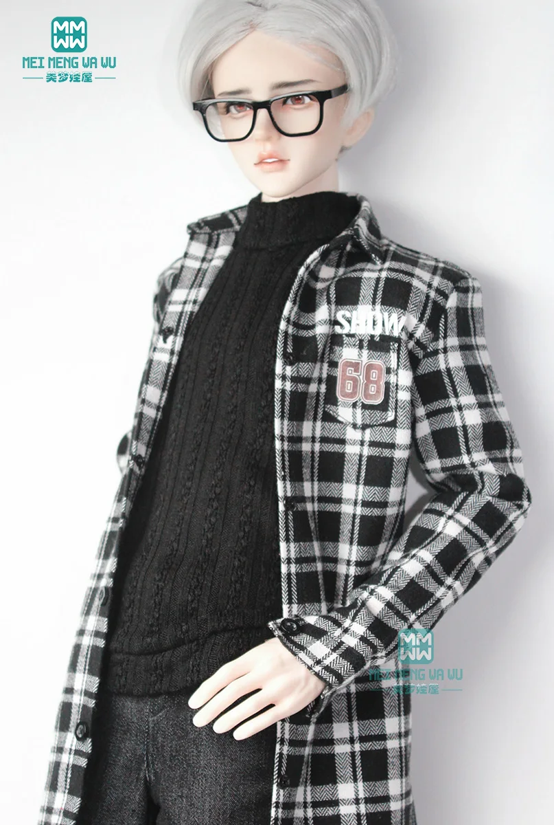 Одежда для куклы BJD подходит шарнирной 70 80 см модная клетчатая футболка винного