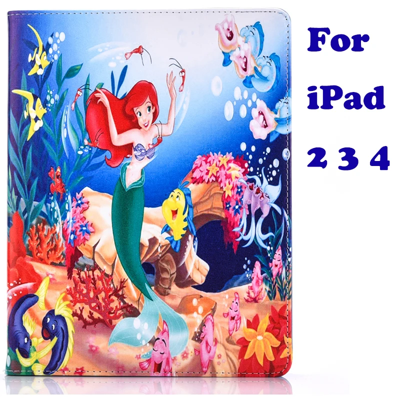 as photo Чехол для планшета Apple ipad 2 3 4 5 6 air 2 pro9.7 Алиса в стране чудес Русалочка Обложка для печати coque para - Цвет: as photo
