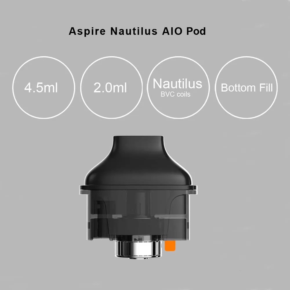 В наличии! Aspire Nautilus AIO комплект 1000 мАч батарея 4 6 мл ёмкость pod vape применение 1.8ohm NS
