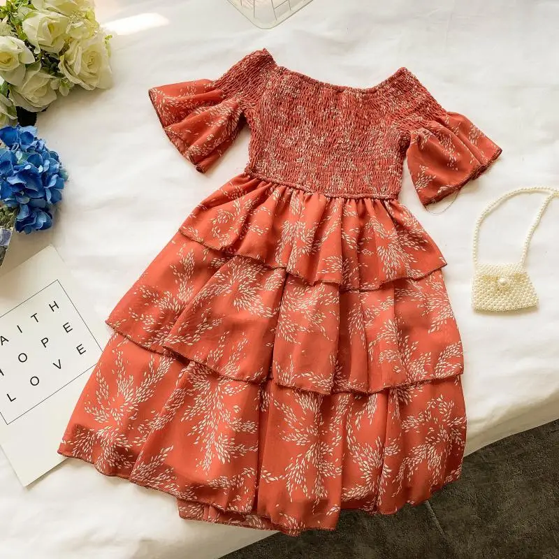 2019 Новое модное женское Платье милое Цветочное платье с открытыми плечами и