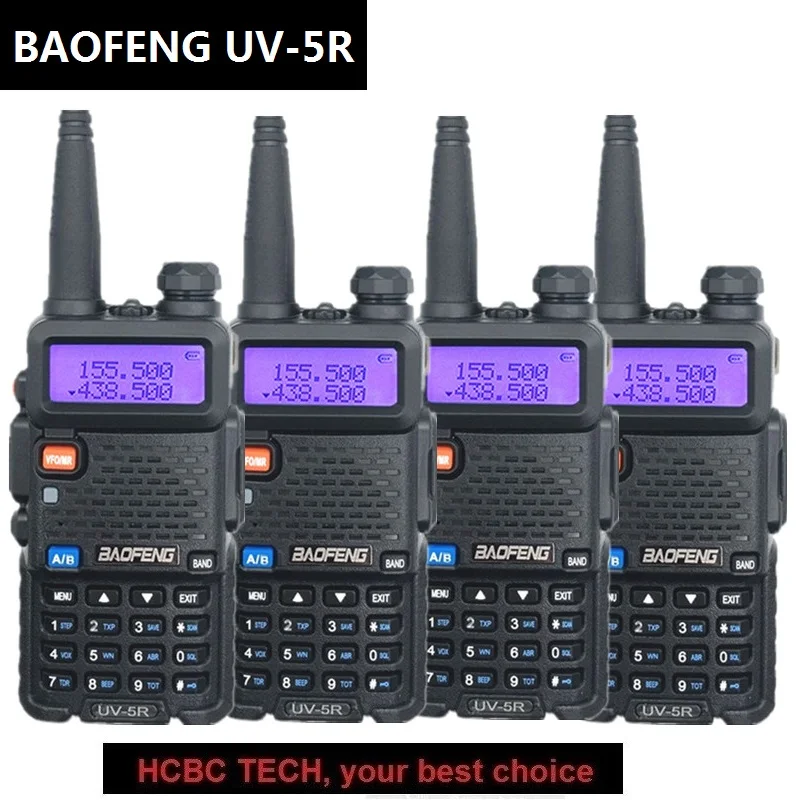

4PCS BAOFENG UV-5R Walkie Talkie VHF UHF 136-174MHZ/400-520MHZ Ham CB Radio Station HF Transceiver Radio Comunicator 1800MAH 5W