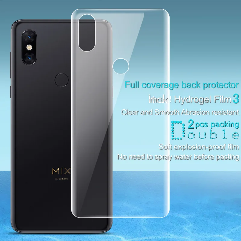 Imak Xiaomi mi x 3 Защита экрана 2 шт полное покрытие гидрогель III защитная пленка для Xiaomi mi x 3 не стекло - Цвет: Back Film
