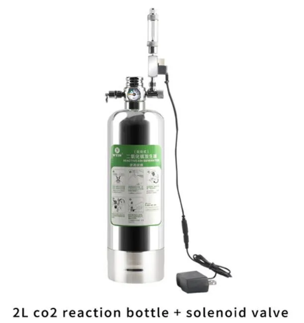 Wyin аквариум DIY CO2 генераторная система комплект с регулировкой давления воздушного потока воды растений рыб аквариум ValveDiffuserThe реакции - Цвет: 2L C